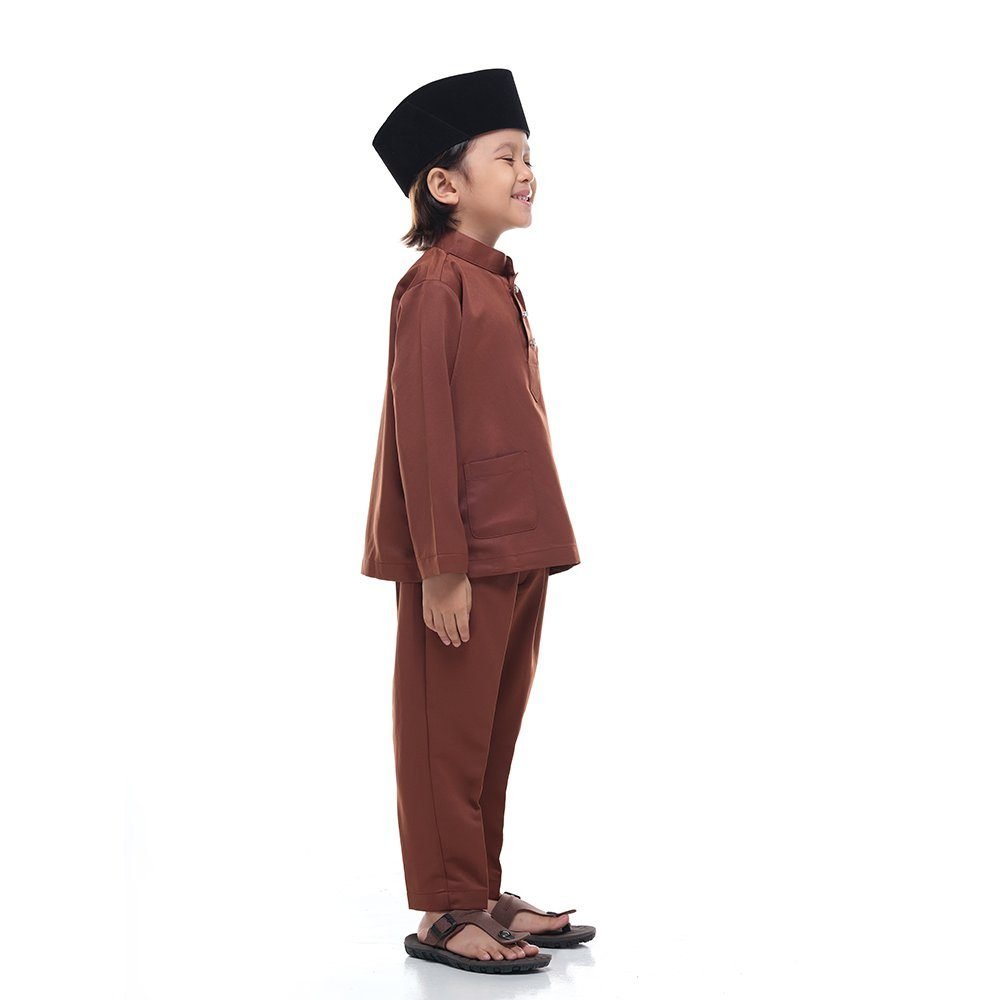 Baju Melayu Kids BRUNETTE BROWN - Rijal & Co 01