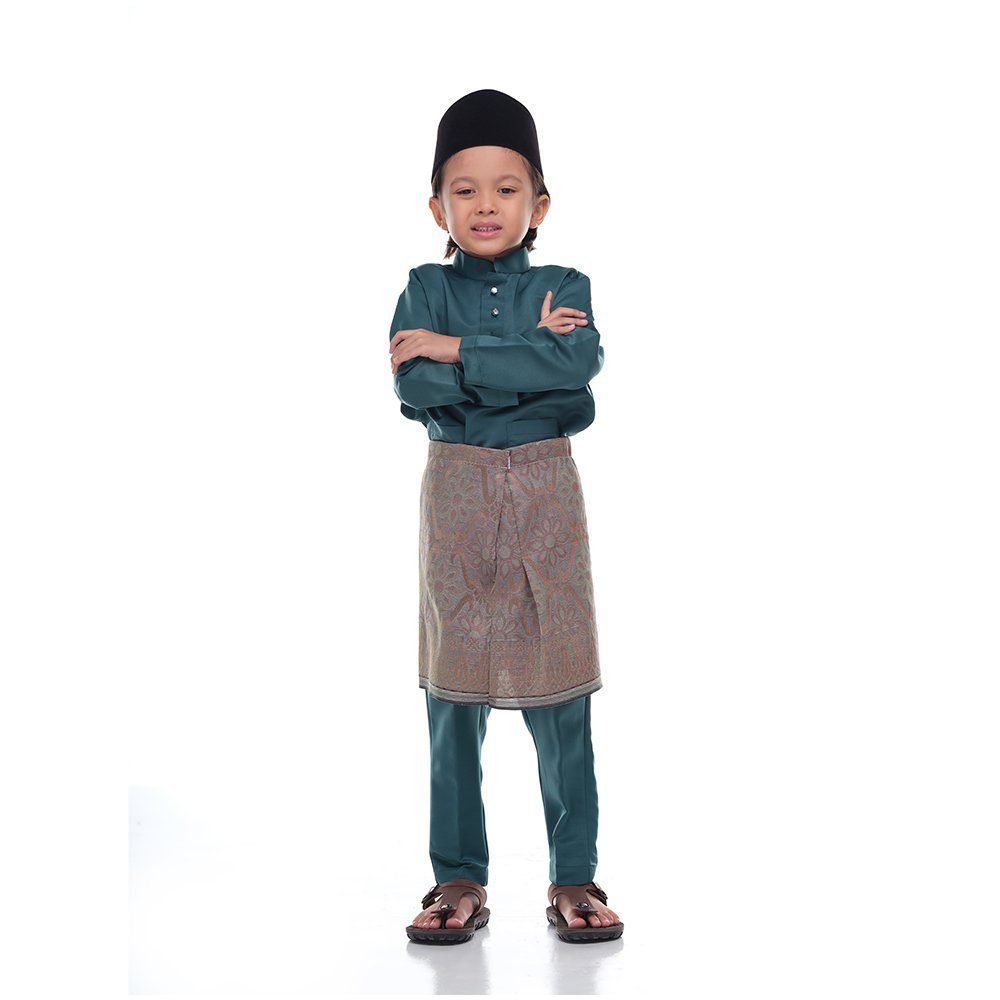 Baju Melayu Kids FOREST GREEN - Rijal & Co 01