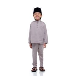 Baju Melayu Kids FOSSIL GREY - Rijal & Co 01