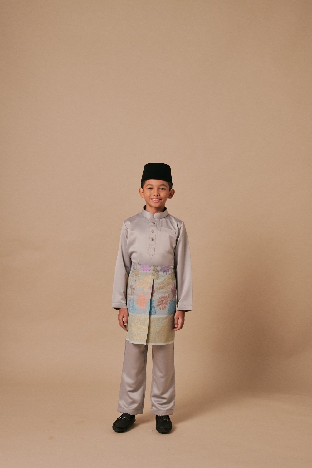 Baju Melayu Kids Light Grey