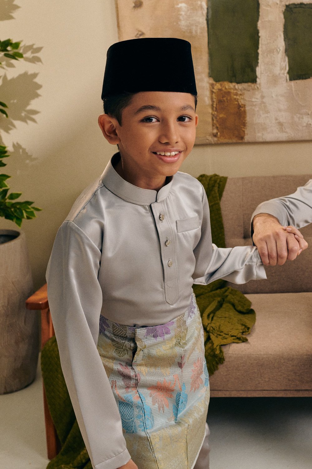 Baju Melayu Kids Light Grey
