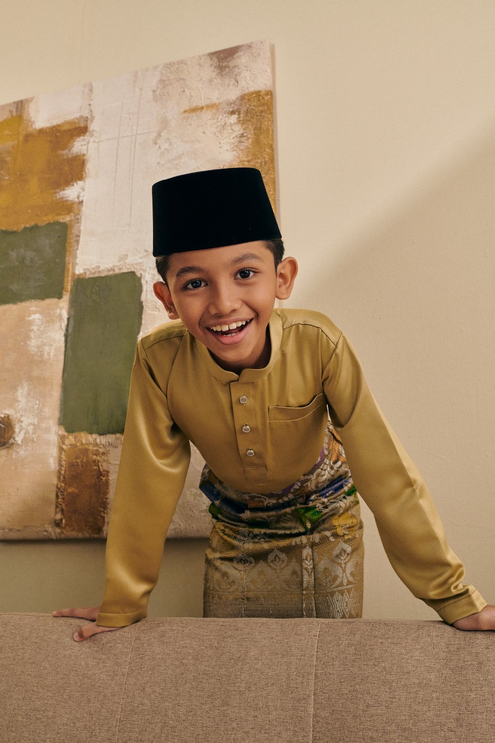 Baju Melayu Kids Olive Green